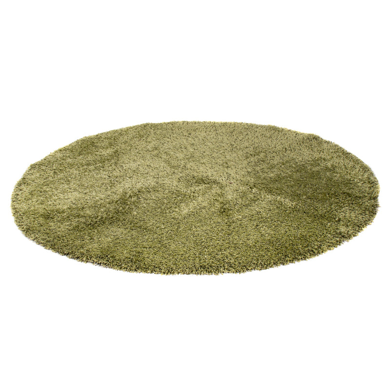 Hochflor Teppich rund  - 200 x 200 cm - olivgrün