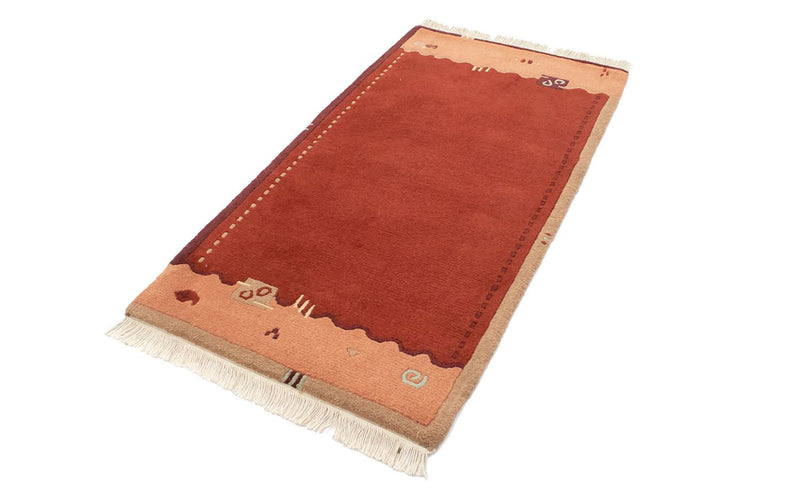 Nepal Teppich 140 x 70 cm - orange