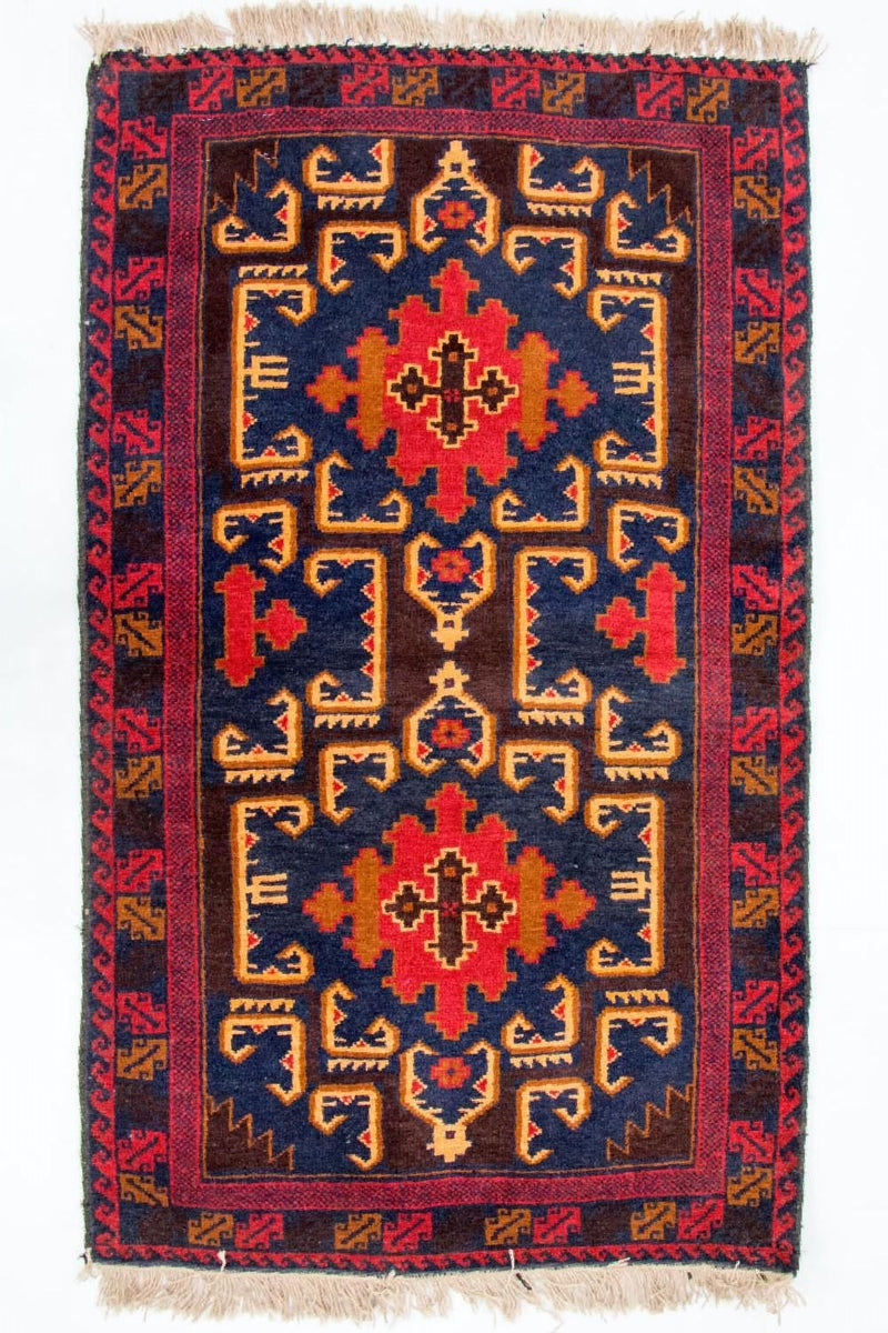 Belutsch Teppich 142 x 85 cm - mehrfarbig