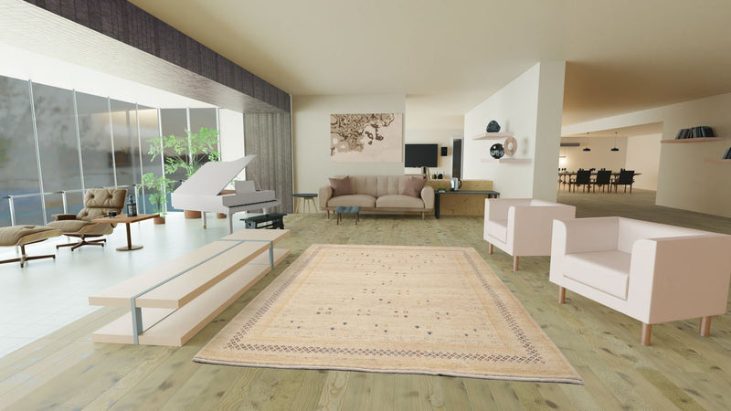 Gabbeh Teppich - Loribaft Indus 400 x 300 cm - beige