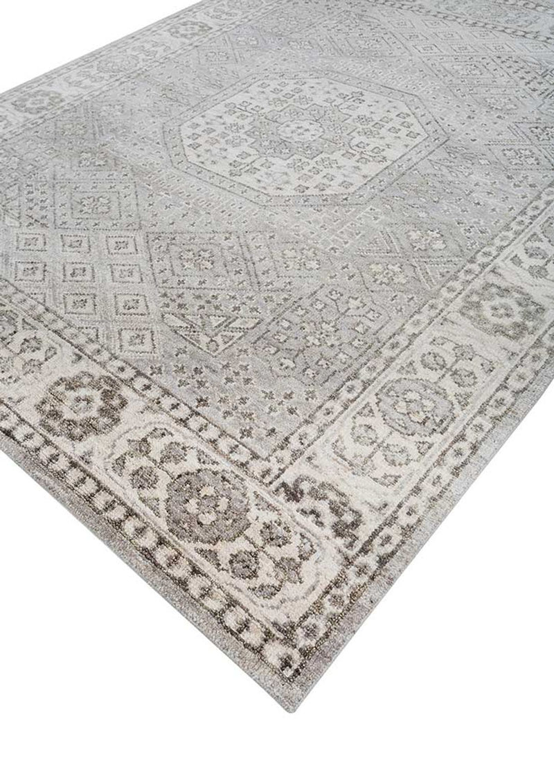 Wollteppich - 300 x 240 cm - silber