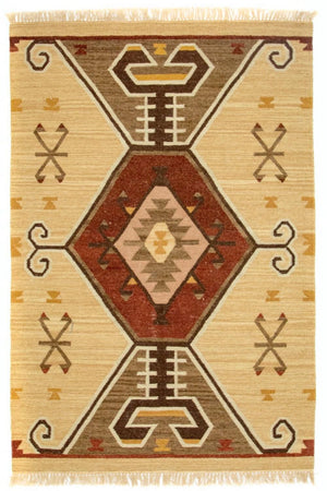 Kelim Teppich - Trendy 187 x 126 cm - gelb