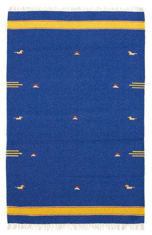 Kelim Teppich - Trendy 180 x 120 cm - blau