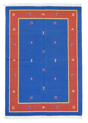 Kelim Teppich - Trendy 200 x 140 cm - blau