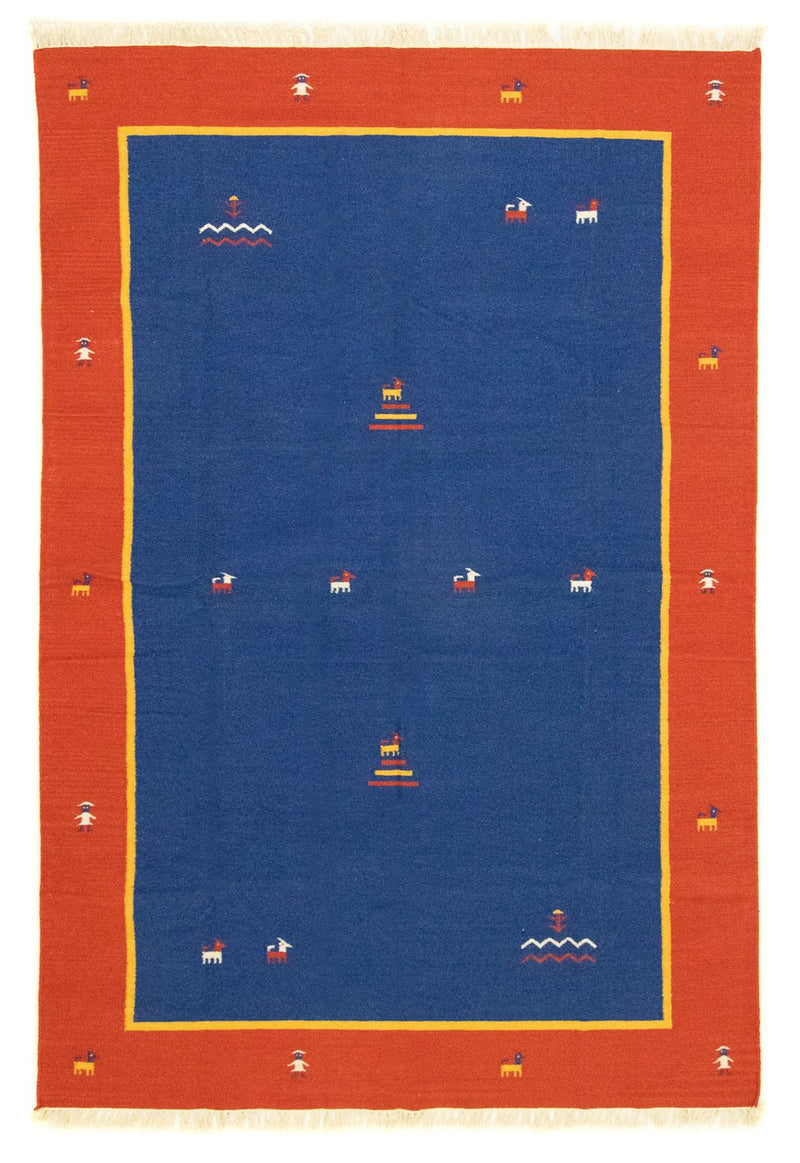 Kelim Teppich - Trendy 300 x 200 cm - blau