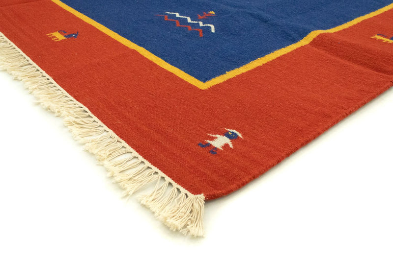 Kelim Teppich - Trendy 300 x 200 cm - blau