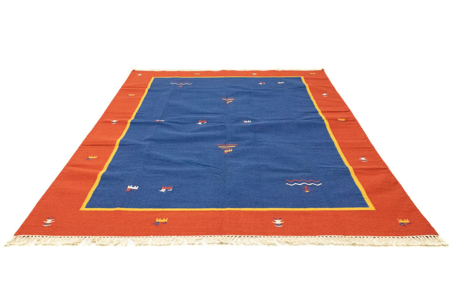 Kelim Teppich - Trendy 300 x 200 cm - blau