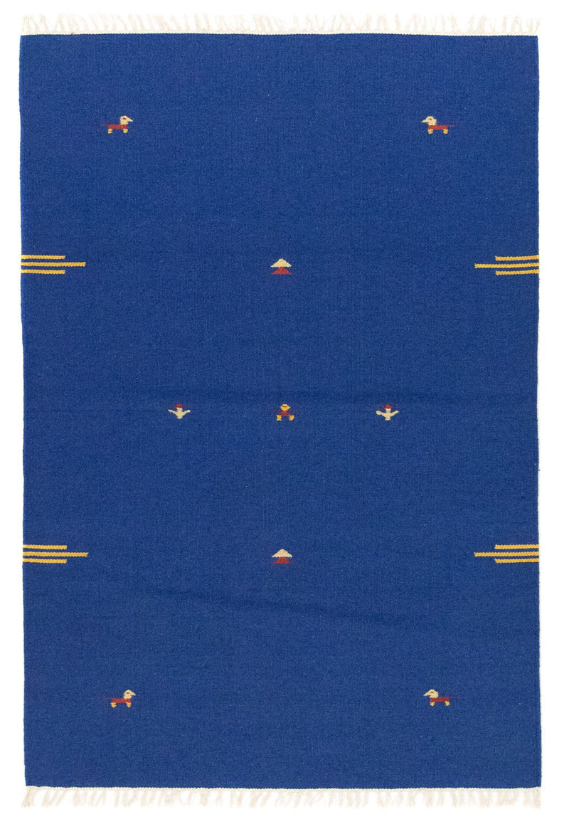 Kelim Teppich - Trendy 180 x 120 cm - blau