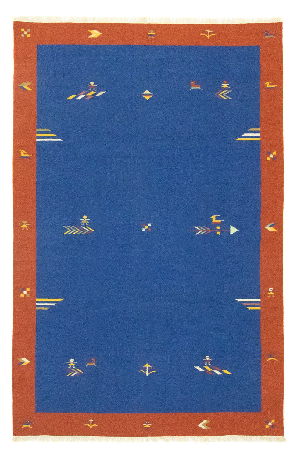Kelim Teppich - Trendy 300 x 200 cm - blau