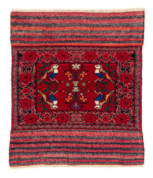 Belutsch Teppich quadratisch  - 104 x 91 cm - rot