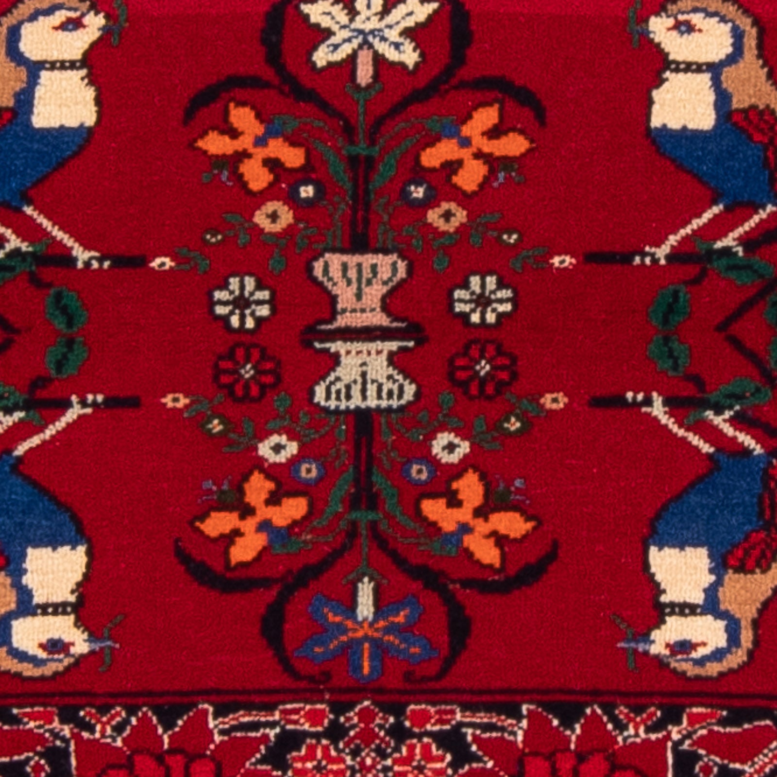 Belutsch Teppich quadratisch  - 104 x 91 cm - rot