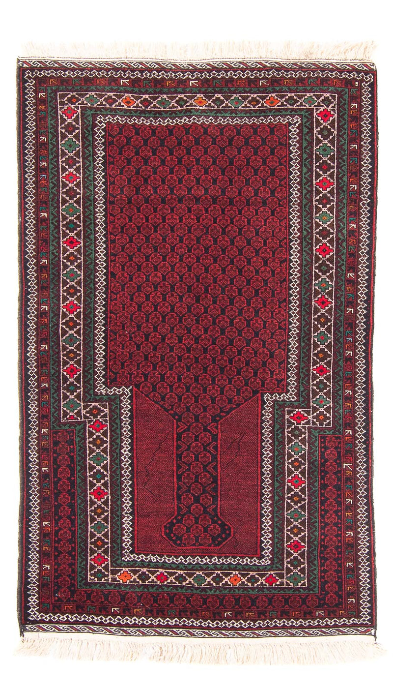 Belutsch Teppich - Gebetsteppich - 145 x 88 cm - rot