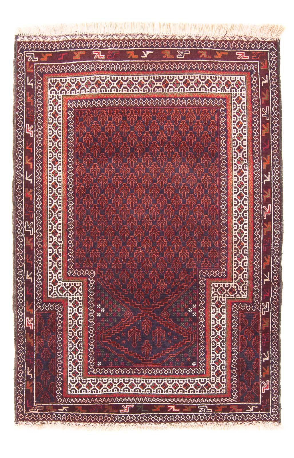 Belutsch Teppich - Gebetsteppich - 146 x 99 cm - dunkelblau