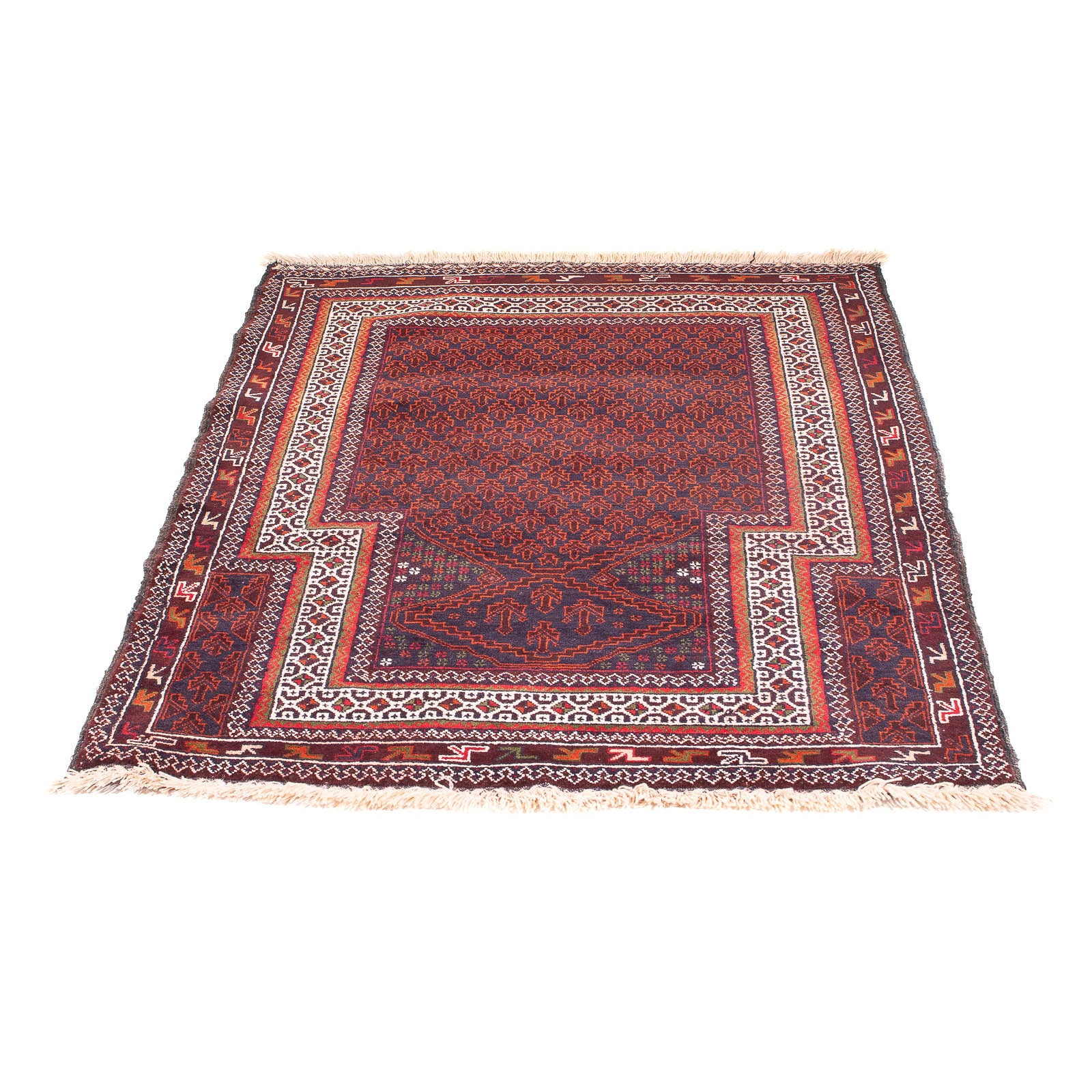 Belutsch Teppich - Gebetsteppich - 146 x 99 cm - dunkelblau
