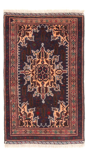 Belutsch Teppich - 150 x 89 cm - dunkelblau
