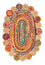 Sisalteppich oval  - 91 x 61 cm - mehrfarbig