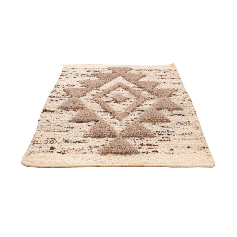 Wollteppich - 90 x 60 cm - hellbeige