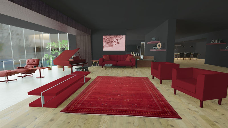 Gabbeh Teppich - Loribaft Indus 250 x 200 cm - rot