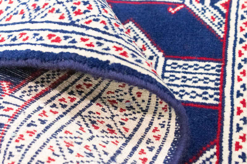Turkaman Teppich 88 x 62 cm - blau