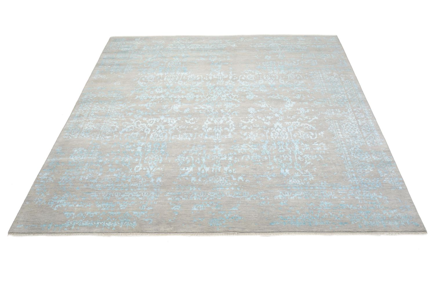 Designer Teppich quadratisch  - 249 x 249 cm - hellblau