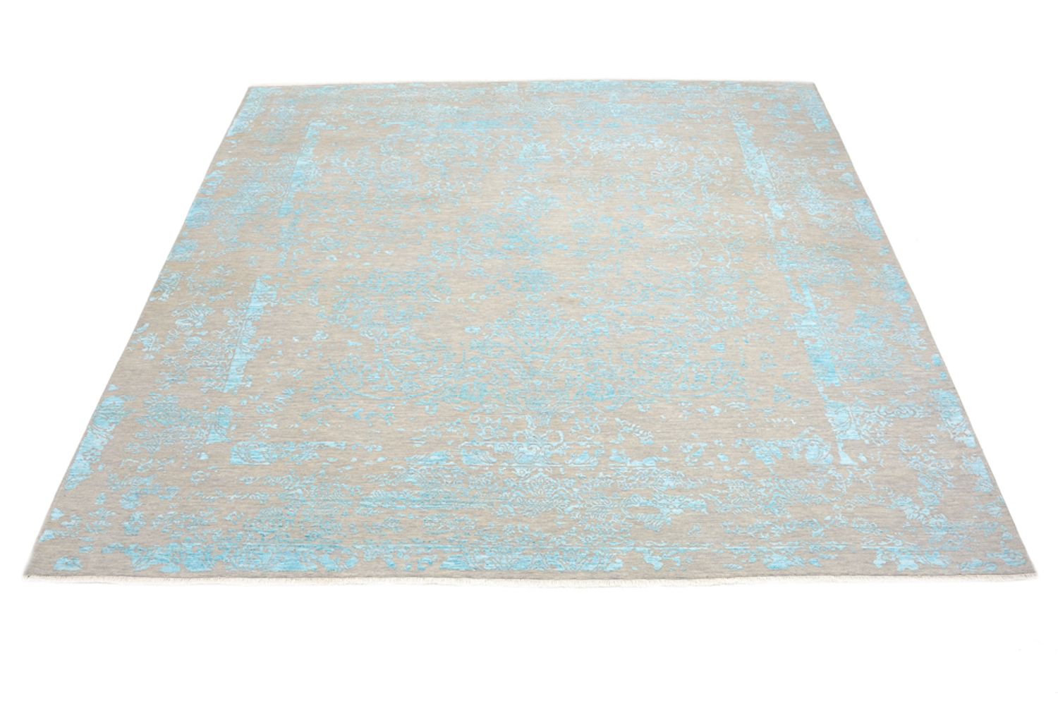 Designer Teppich quadratisch  - 308 x 303 cm - hellblau