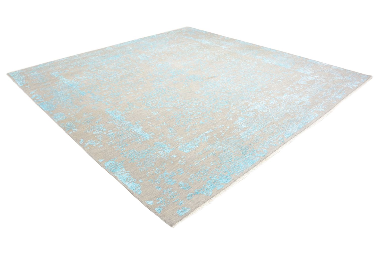 Designer Teppich quadratisch  - 308 x 303 cm - hellblau