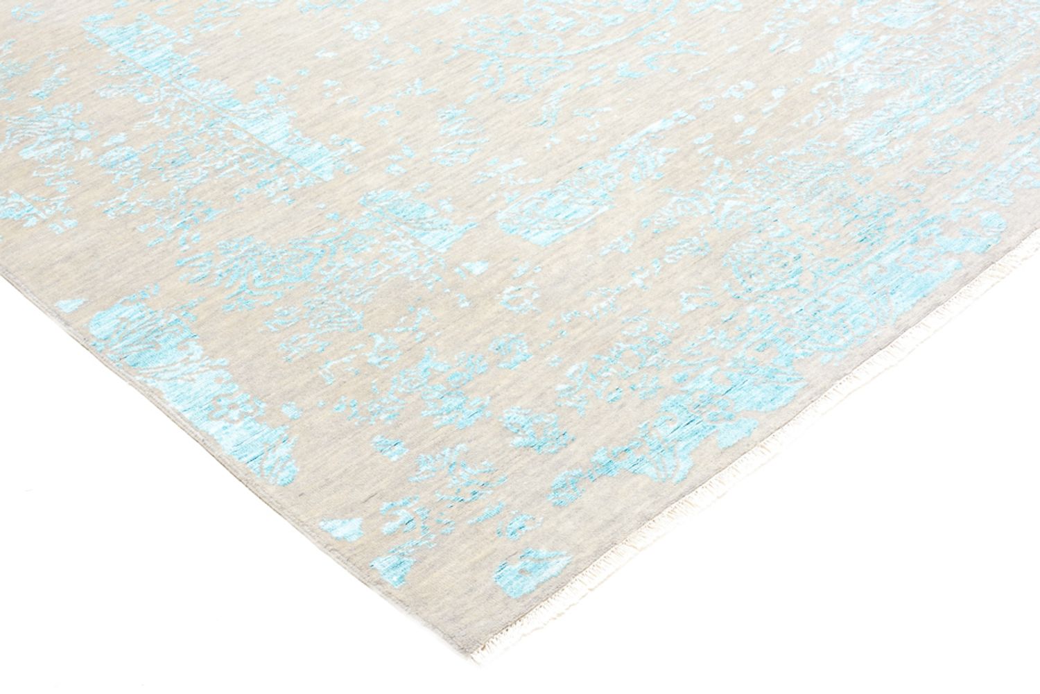 Designer Teppich quadratisch  - 308 x 303 cm - hellblau
