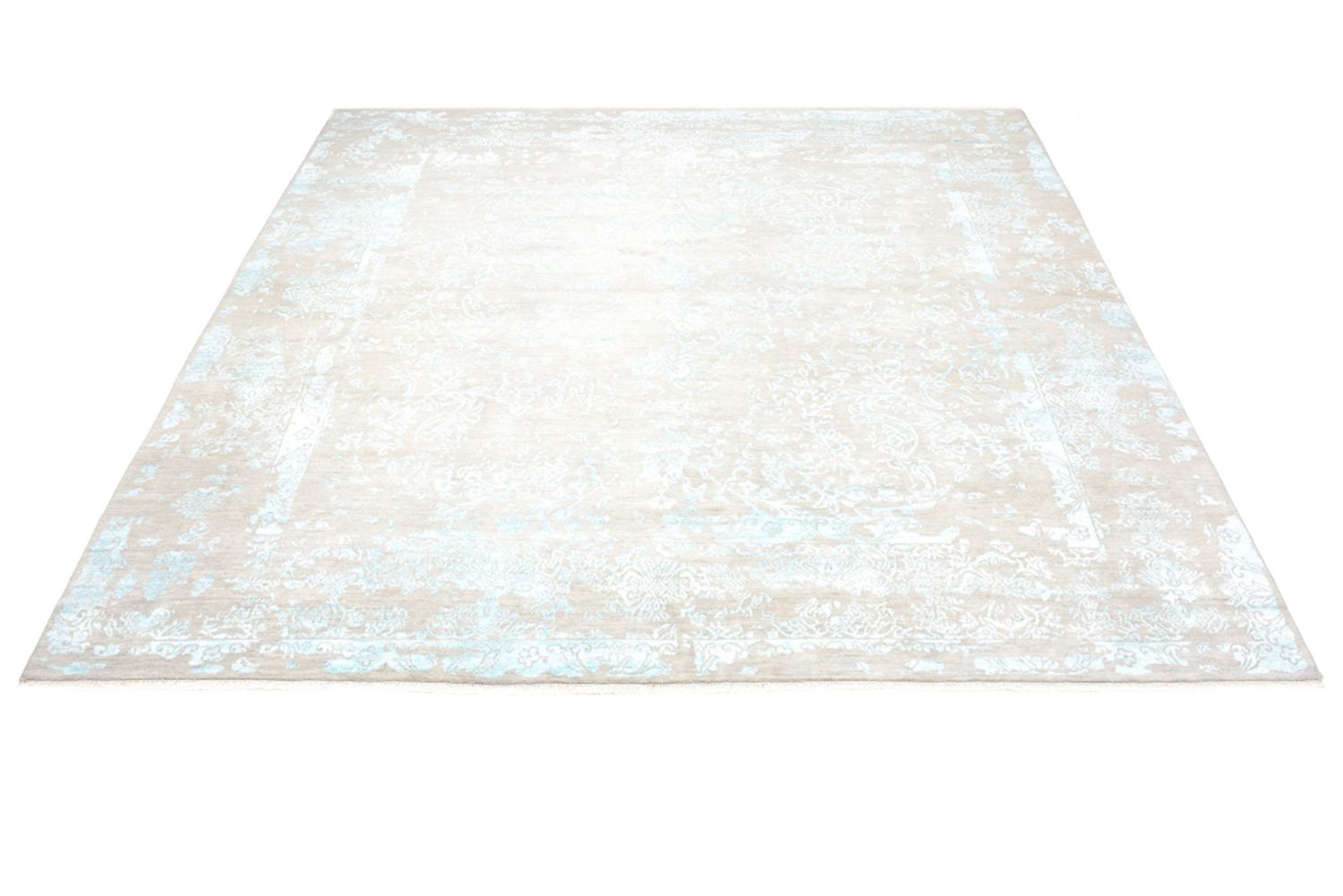 Designer Teppich quadratisch  - 308 x 303 cm - hellblau