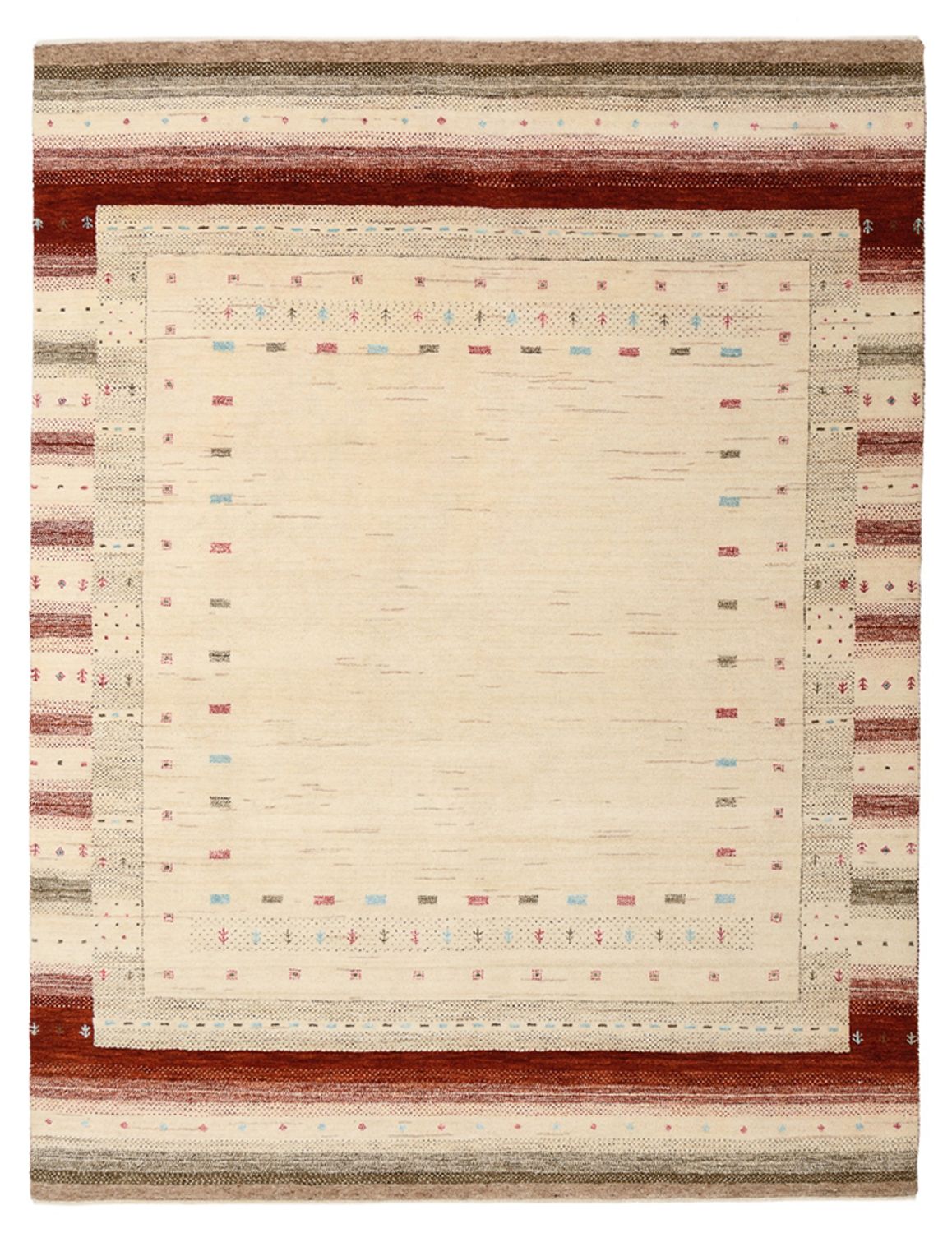 Gabbeh Teppich - Loribaft Indus - 199 x 155 cm - hellbeige
