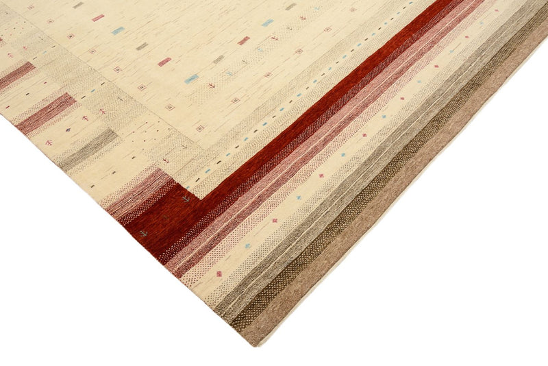 Gabbeh Teppich - Loribaft Indus - 319 x 251 cm - hellbeige