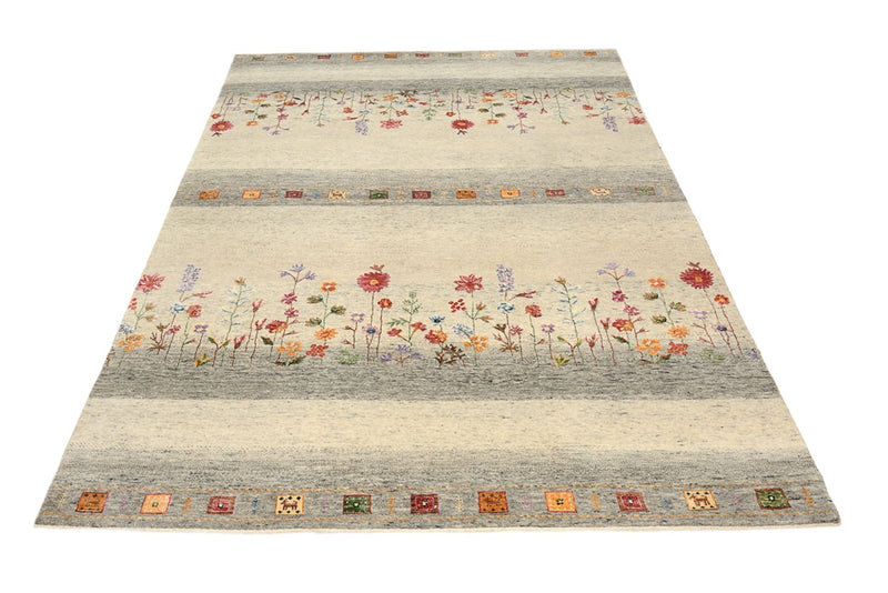 Gabbeh Teppich - Loribaft Indus - 244 x 173 cm - hellbeige