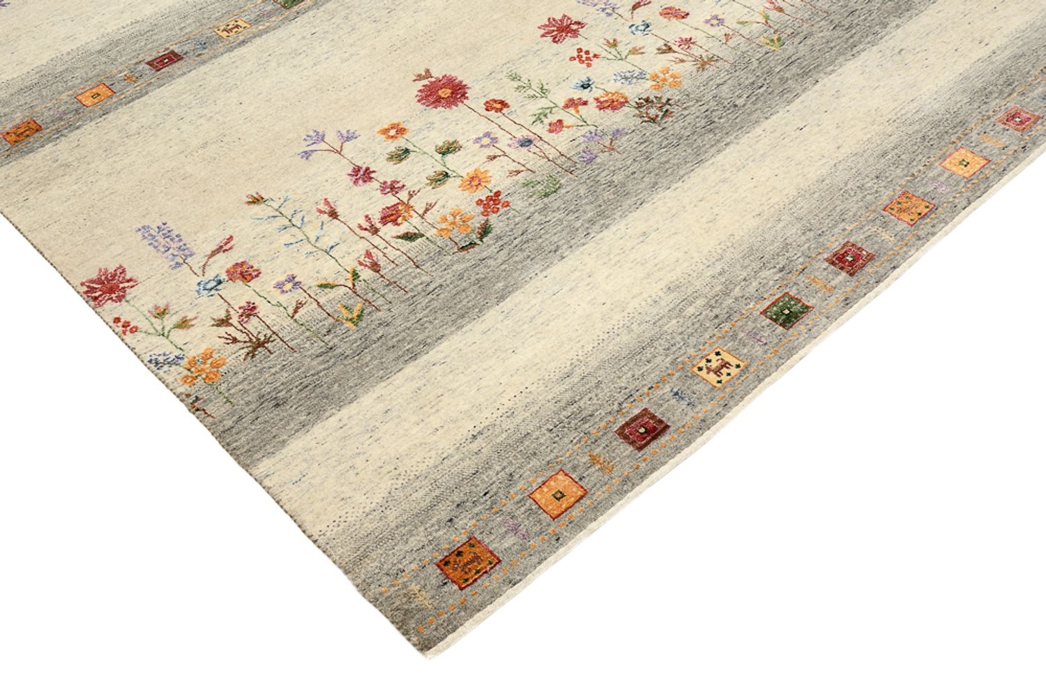 Gabbeh Teppich - Loribaft Indus - 244 x 173 cm - hellbeige
