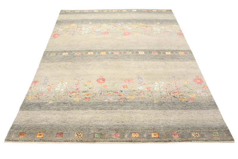 Gabbeh Teppich - Loribaft Indus - 244 x 173 cm - hellbeige