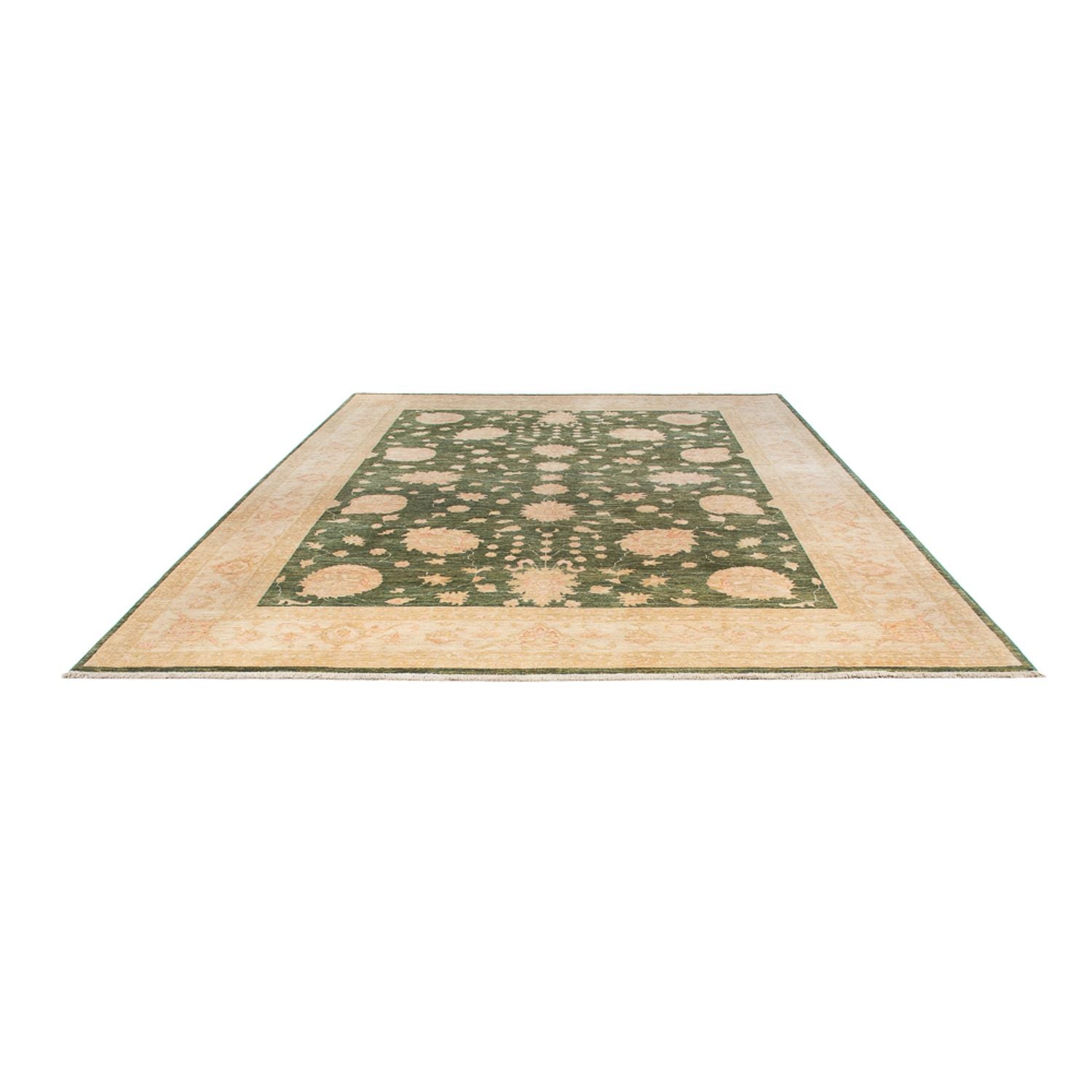 Ziegler Teppich - 365 x 275 cm - olivgrün