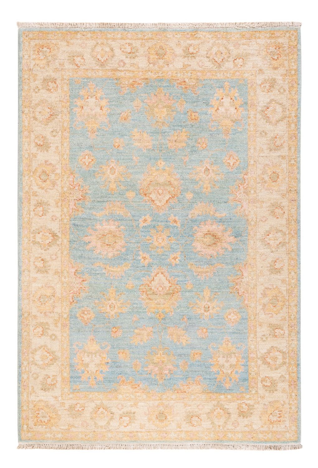Ziegler Teppich - 145 x 99 cm - hellblau