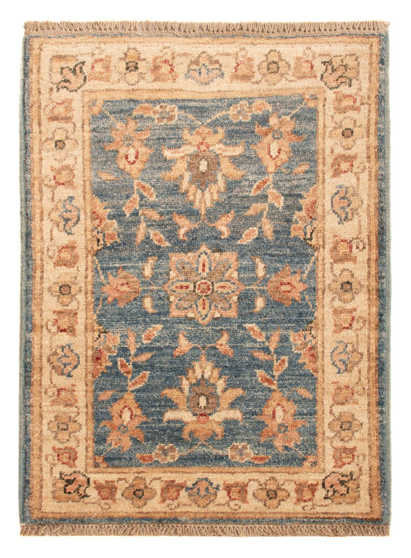 Ziegler Teppich - 67 x 50 cm - petrolblau