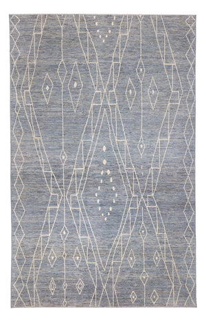 Berber Teppich - 304 x 194 cm - seeblau