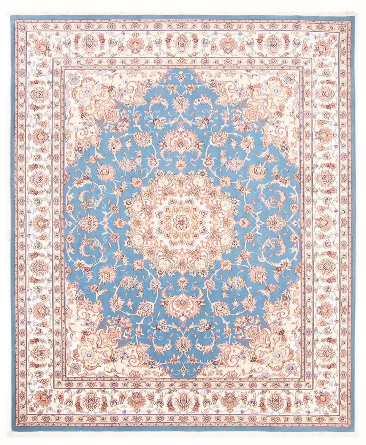 Perserteppich - Täbriz - Royal - 251 x 200 cm - hellblau