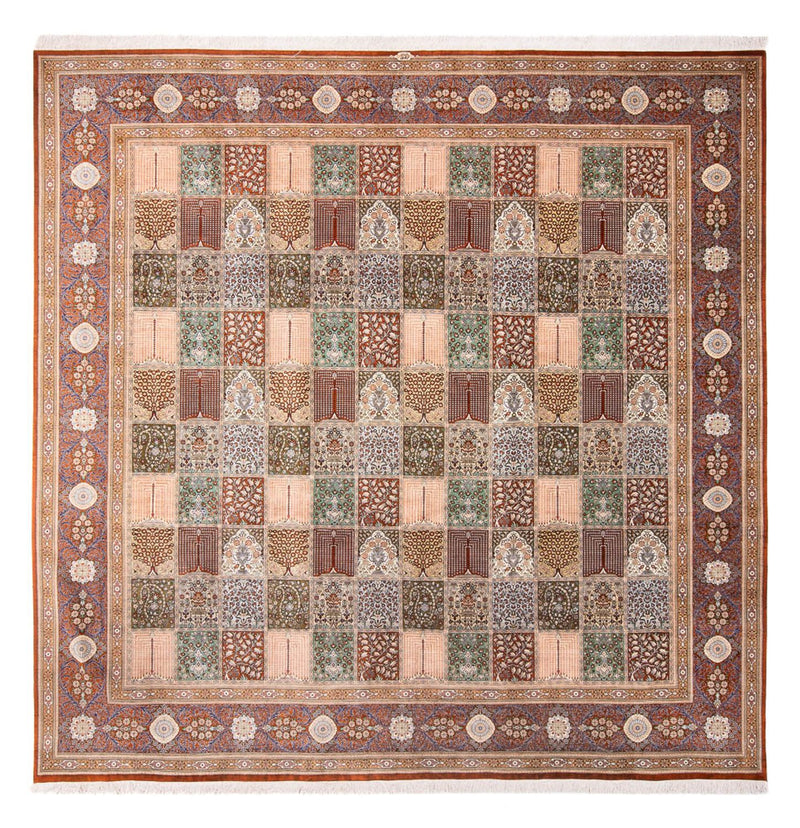 Seidenteppich - Ghom Seide - Premium quadratisch  - 302 x 297 cm - mehrfarbig