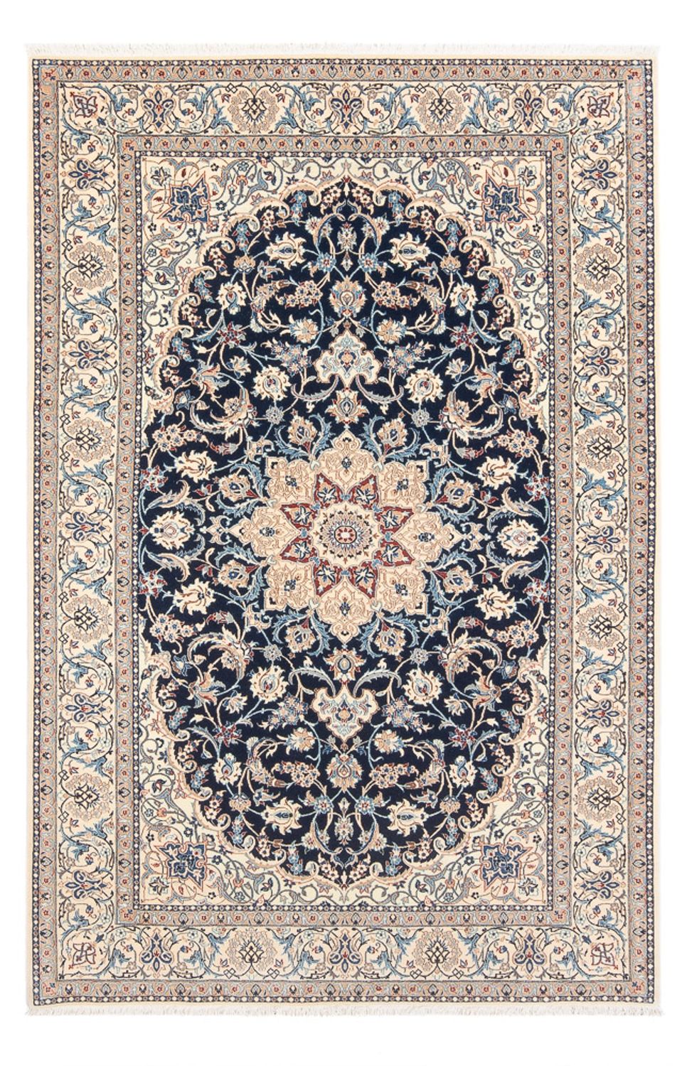 Perserteppich - Nain - Premium - 196 x 133 cm - dunkelblau