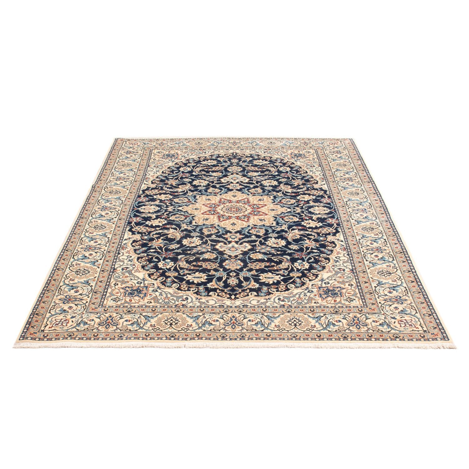 Perserteppich - Nain - Premium - 196 x 133 cm - dunkelblau
