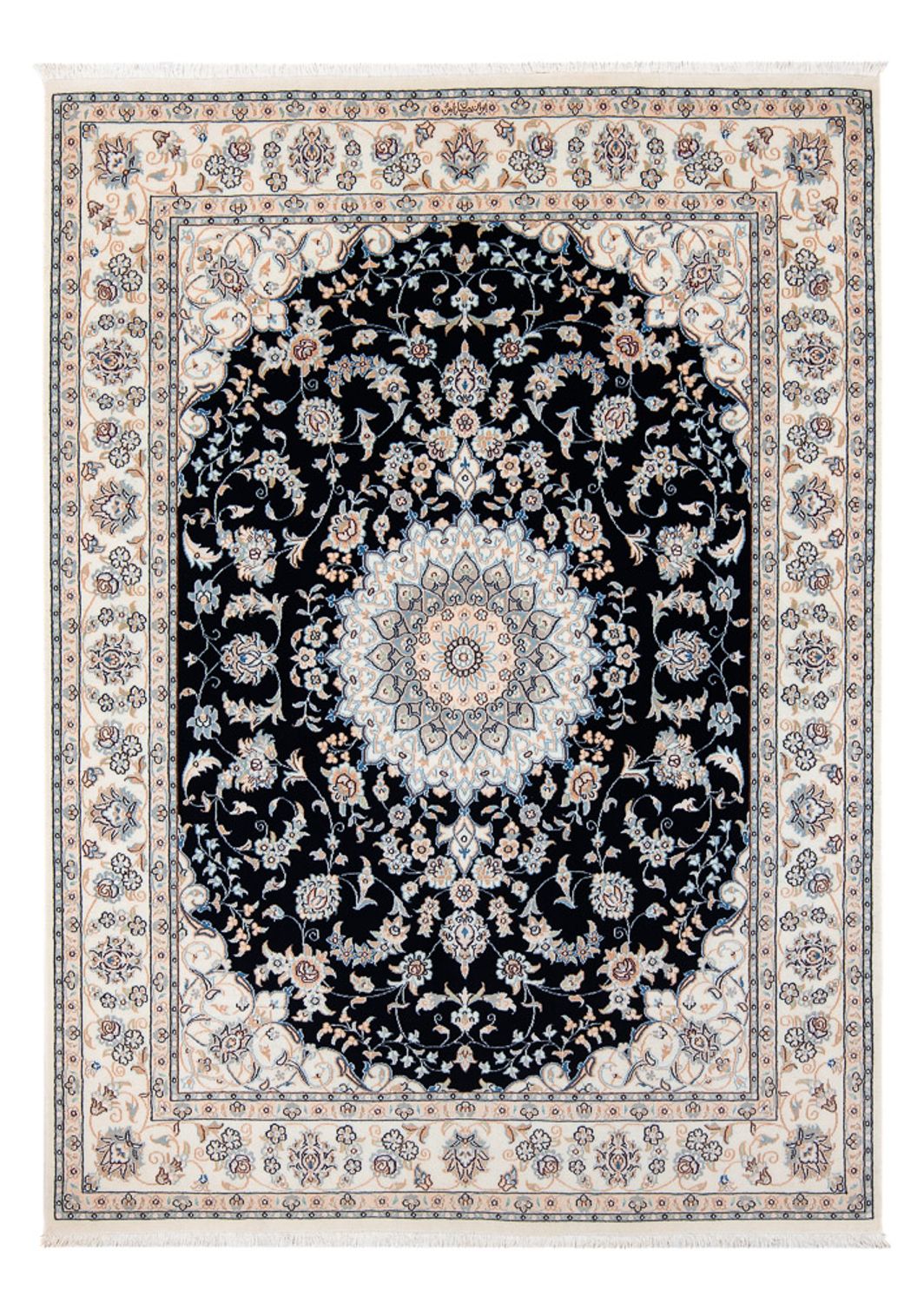 Perserteppich - Nain - Premium - 204 x 149 cm - dunkelblau
