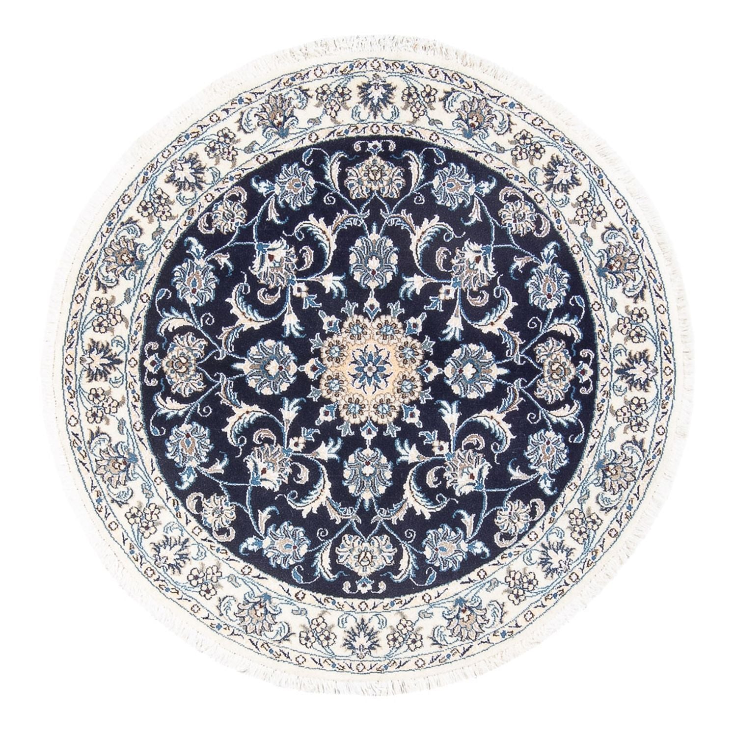 Perserteppich - Nain rund  - 150 x 150 cm - dunkelblau