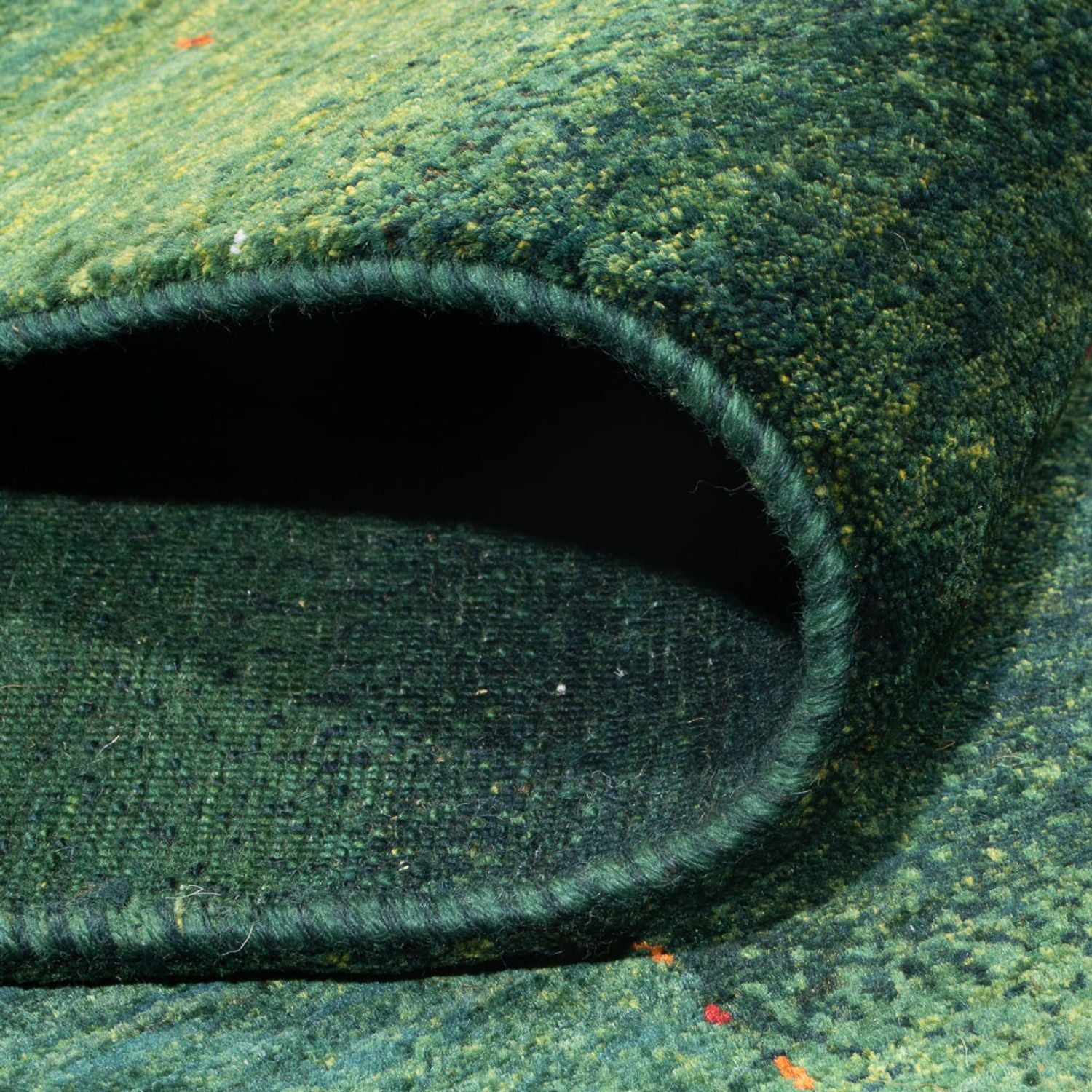 Gabbeh Teppich - Loribaft Perser - 322 x 213 cm - dunkelgrün