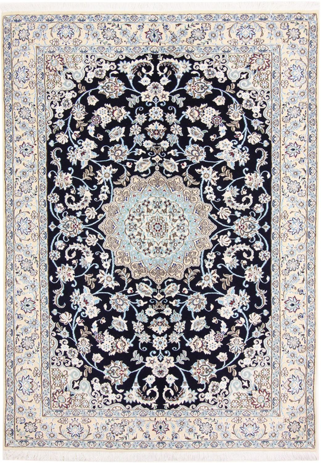 Perserteppich - Nain - Royal - 206 x 147 cm - weinrot