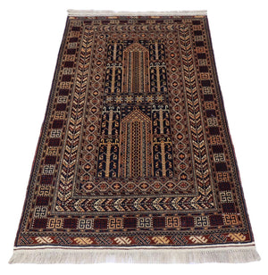 Belutsch Teppich 155 x 95 cm - schwarz