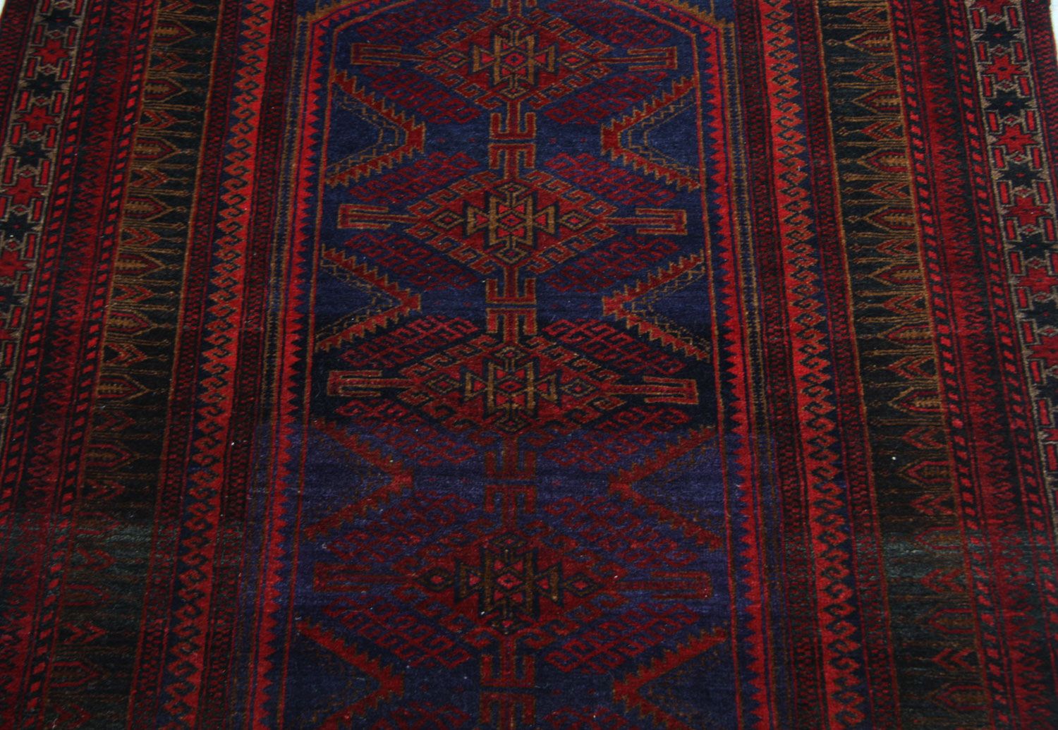 Belutsch Teppich 151 x 107 cm - blau