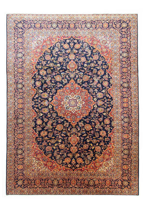Perserteppich - Keshan 396 x 287 cm - blau