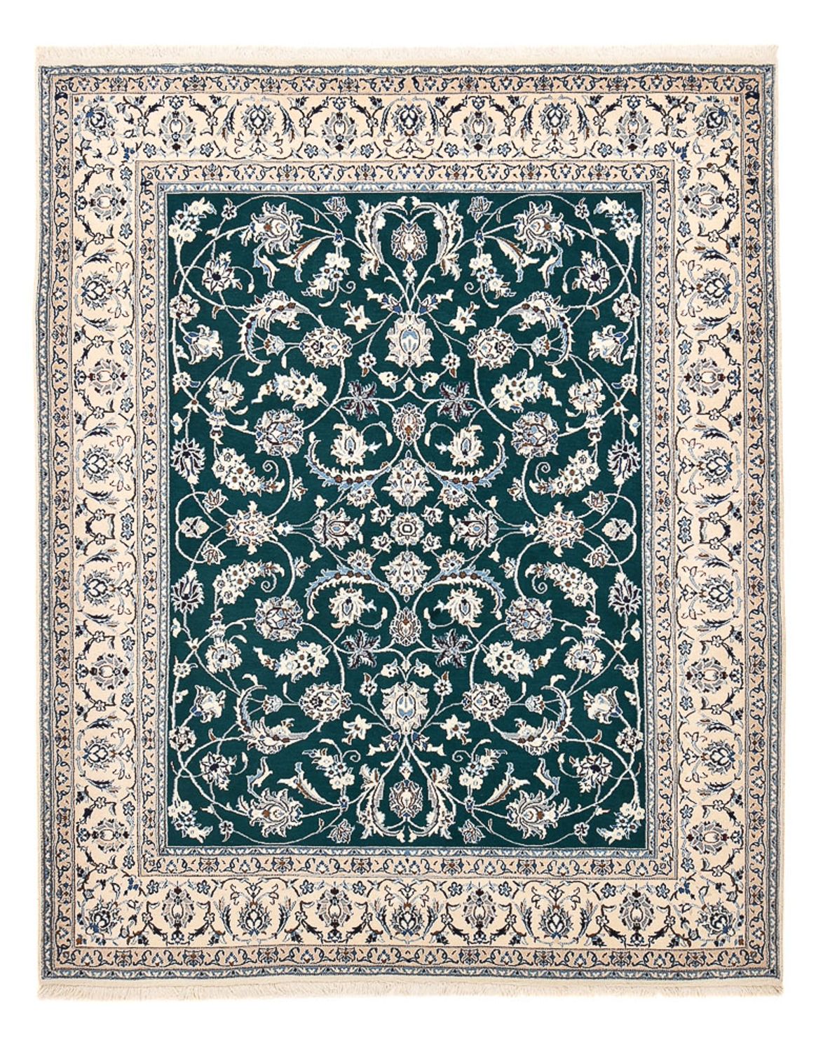 Perserteppich - Nain - Royal - 254 x 198 cm - dunkelgrün