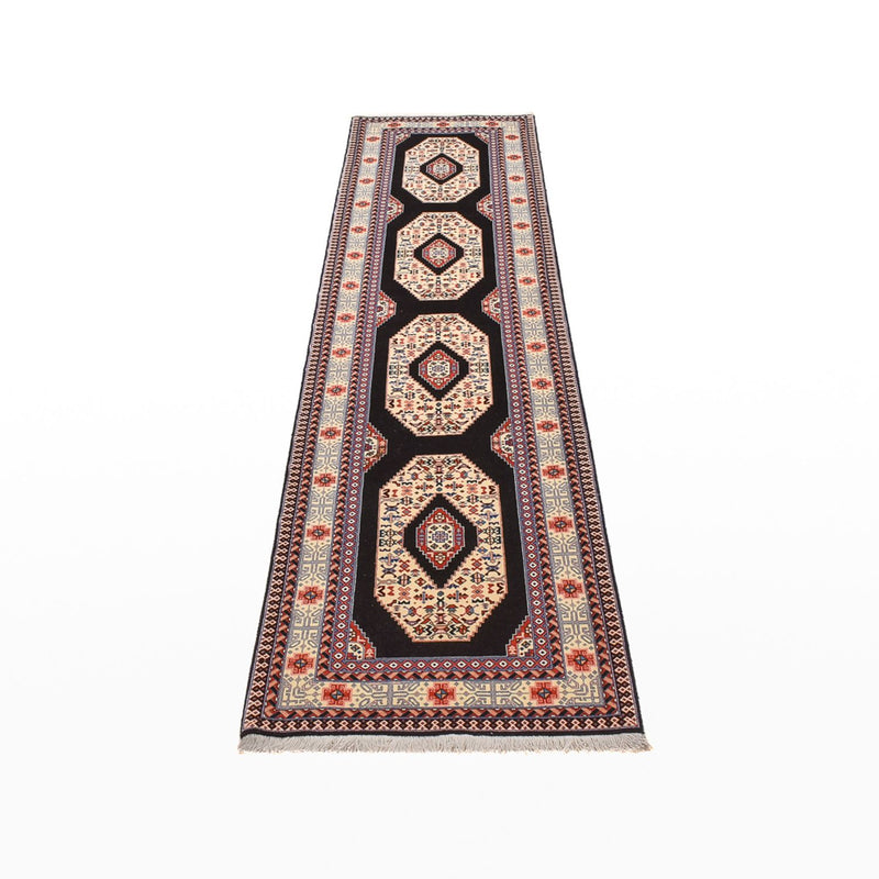 Läufer Perser - Täbriz - Premium - 305 x 75 cm - dunkelblau